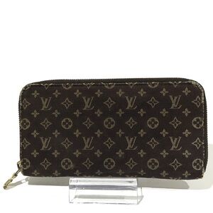 Authentic Louis Vuitton Mini Lin Idylle Denim Monogram Brown Zippy Wallet